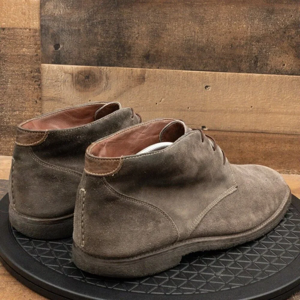 JOHNSTON AND MURPHY DRESS CHUKKA BOOTS GRAY LEATHER LACE UP SIZE 12M